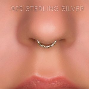Fake Septum Ring - 2 tone twist - clips on - cuff